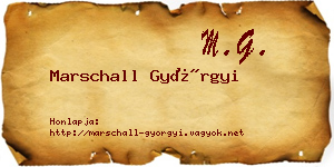 Marschall Györgyi névjegykártya